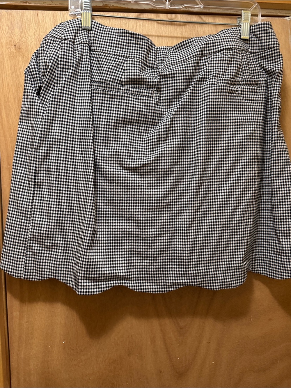 Gingham Mini Skirt in Black & White Like New